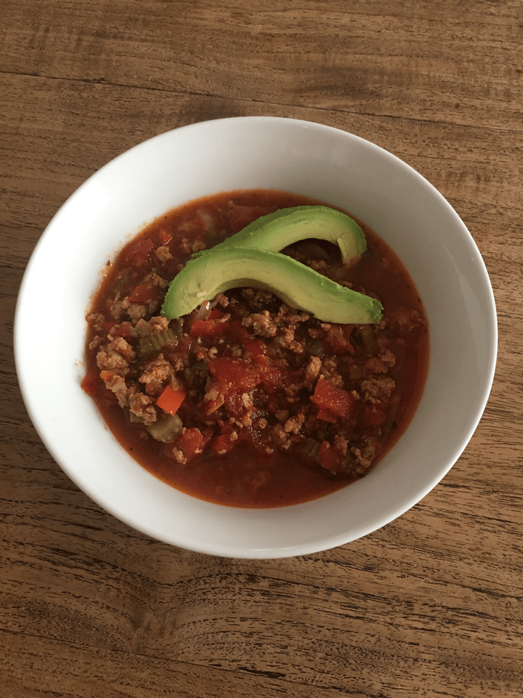 In the chili pictured, I used celery instead of zucchini. Don't be hesitant to use what you have. Use the spices and tomatoes. After that, use your creativity.